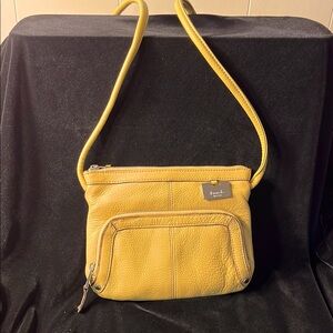 Cute Tignanello Yellow Crossbody Bag 7”x9”